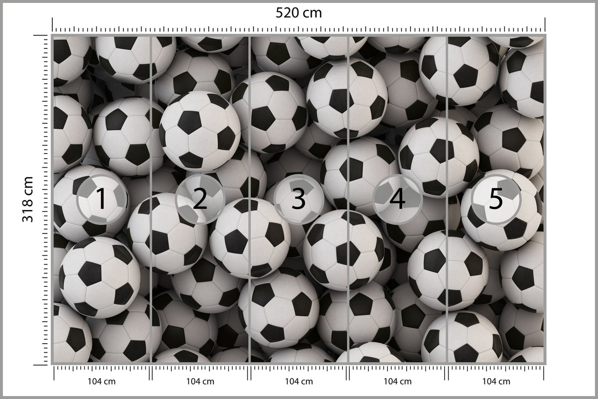Fototapeta Sportowa Piłki Nożne 520 × 318 cm – podgląd kadru