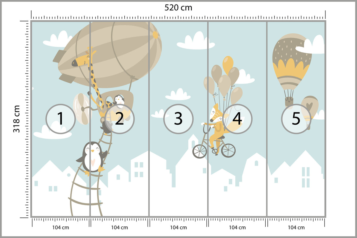 Fototapeta Latające Zwierzątka 520 × 318 cm – podgląd kadru