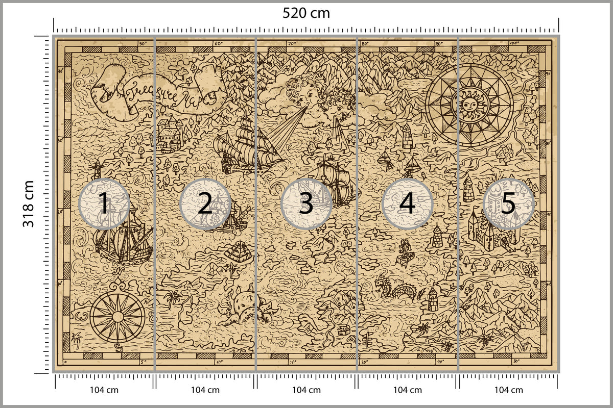 Fototapeta Mapa Skarbów 520 × 318 cm – podgląd kadru