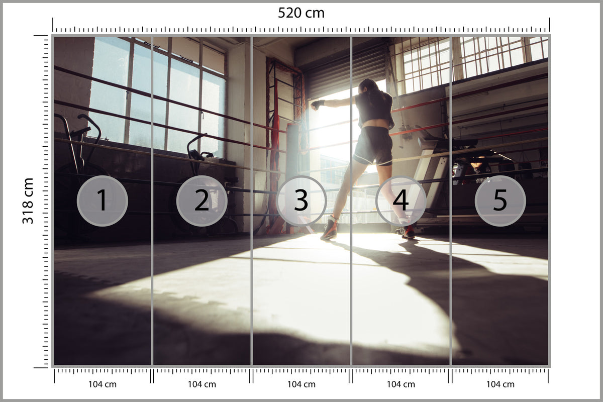 Fototapeta Trenująca Bokserka 520 × 318 cm – podgląd kadru