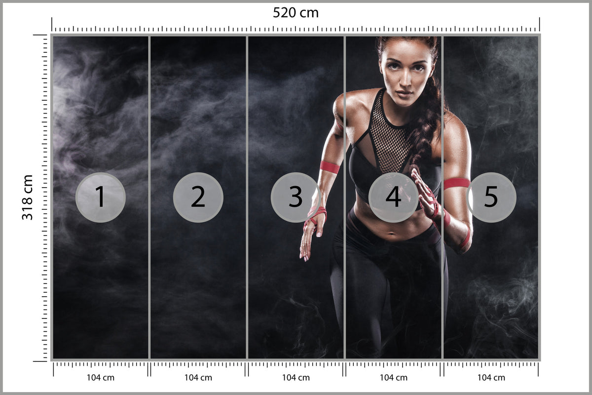 Fototapeta Wysportowana Biegaczka Motywacja 3D 520 × 318 cm – podgląd kadru