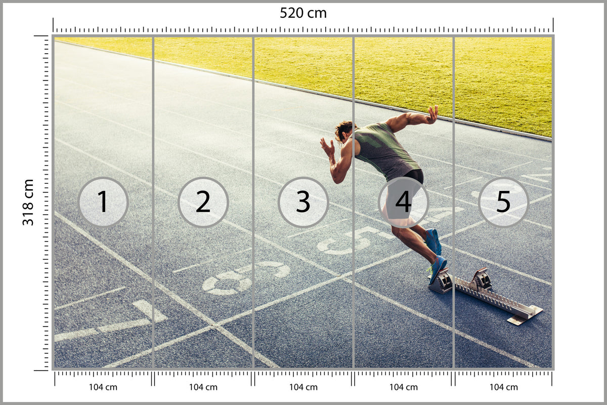 Fototapeta Sprinter Na Torze Biegowym Podczas 520 × 318 cm – podgląd kadru