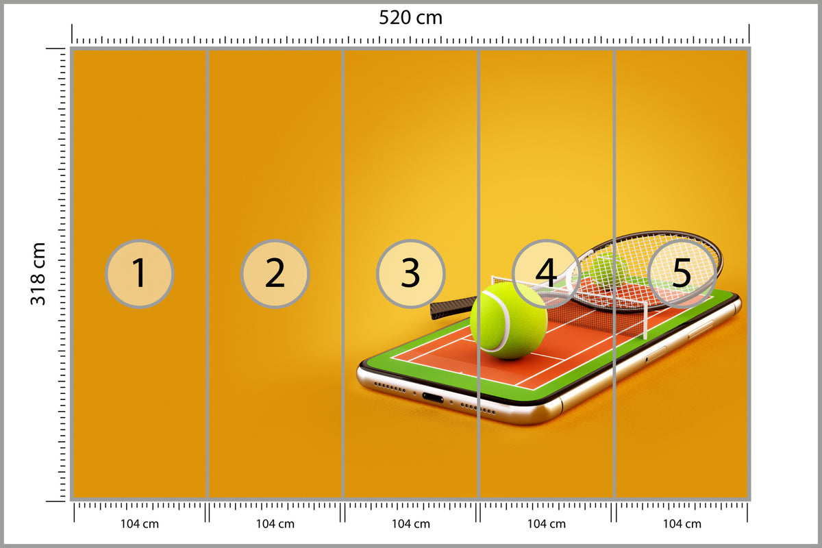 Fototapeta Tenis Na Smartfonie 520 × 318 cm – podgląd kadru