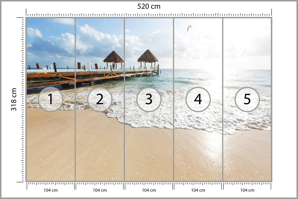 Fototapeta Plaża Słońce Pomost Tropikalny 520 × 318 cm – podgląd kadru