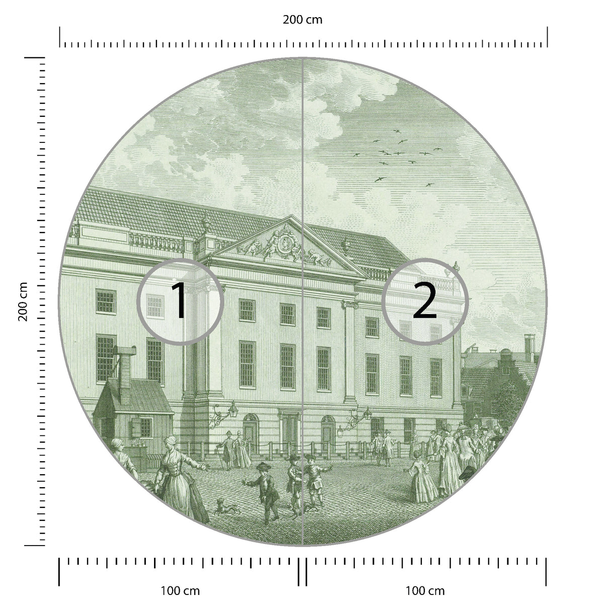 Fototapeta Okrągła Dwór średnica 200 cm – podgląd
