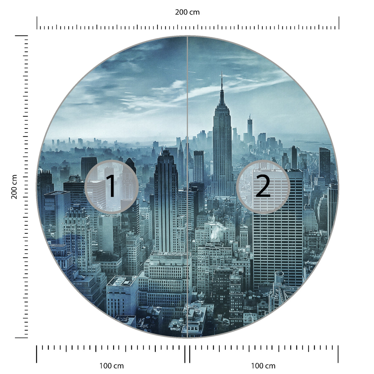 Fototapeta Okrągła Hazy Gotham Autorstwa Stefena Schilbe średnica 200 cm – podgląd
