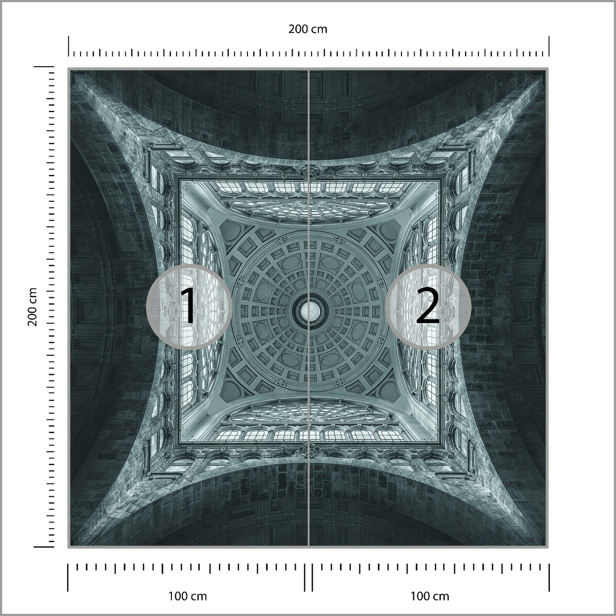Fototapeta Kwadratowa Kopuła Jef Van Den 200 × 200 cm – podgląd