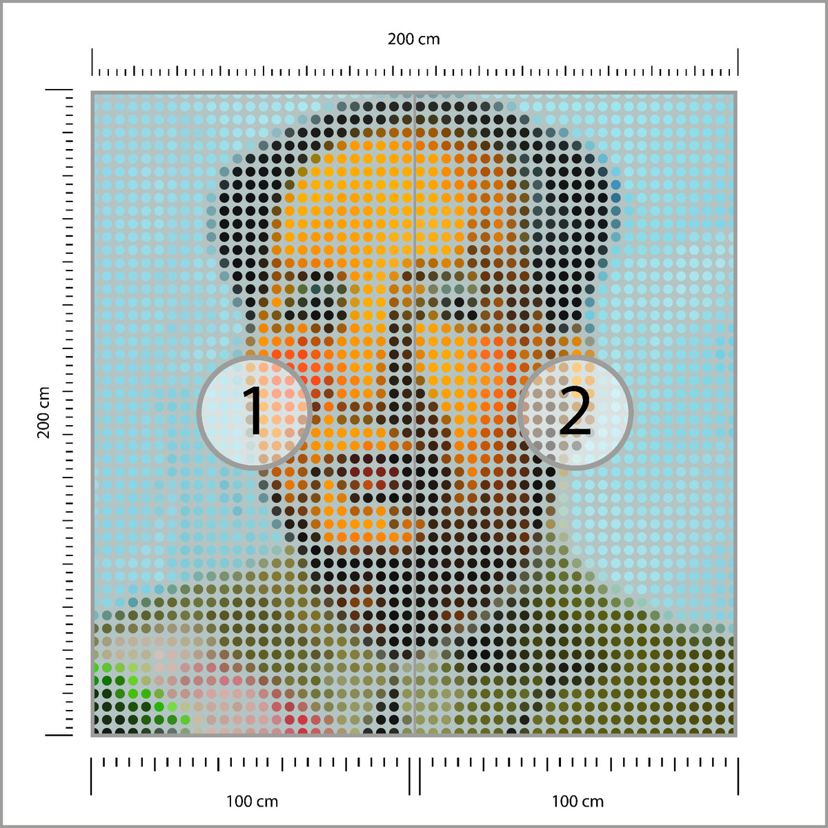 Fototapeta Kwadratowa Ikona Mao 200 × 200 cm – podgląd