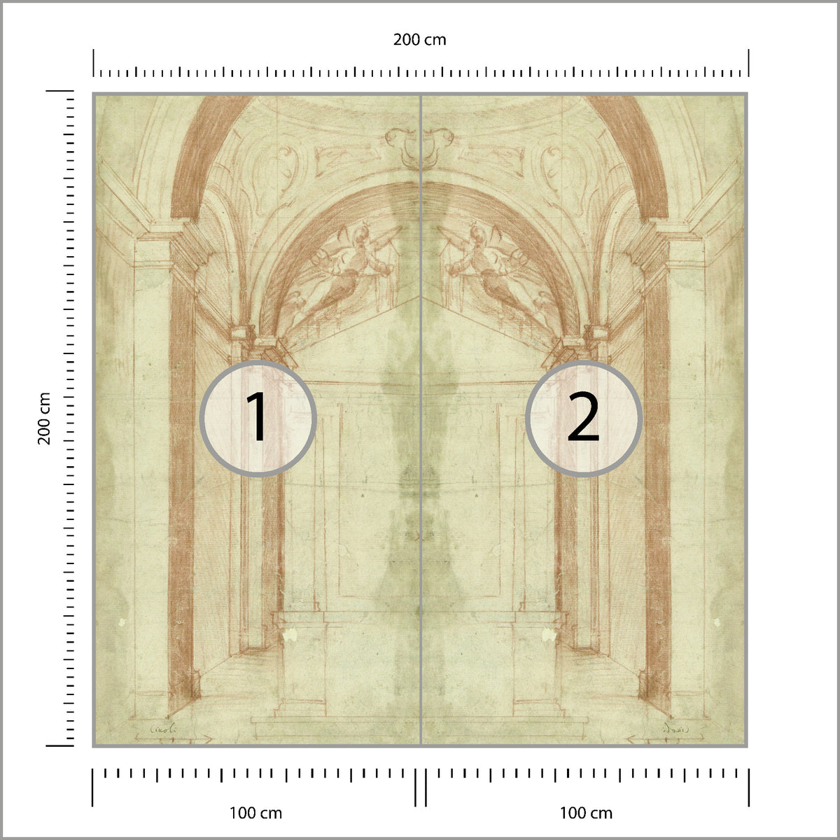 Fototapeta Kwadratowa Łuki 200 × 200 cm – podgląd