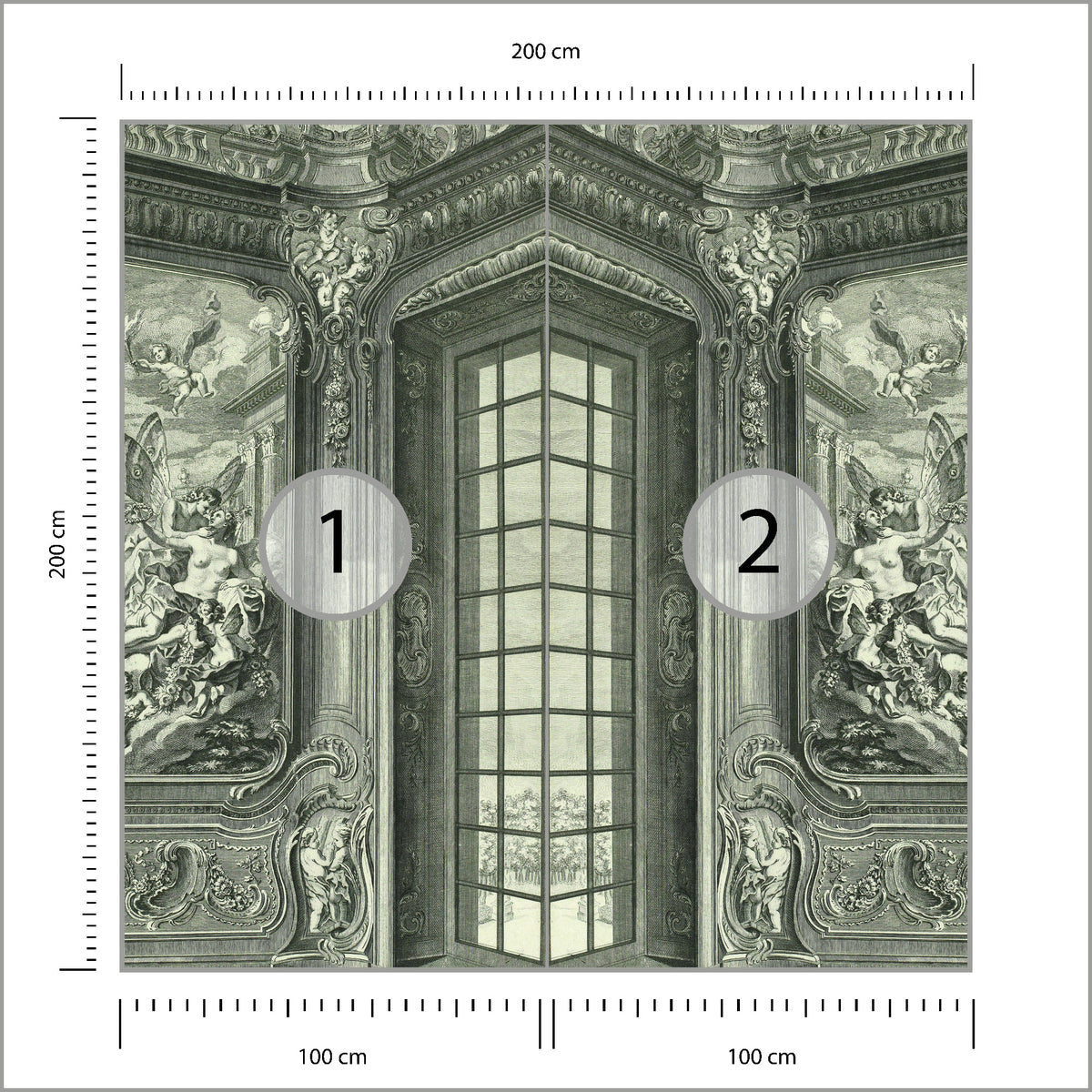 Fototapeta Kwadratowa Wytworny Salon 200 × 200 cm – podgląd