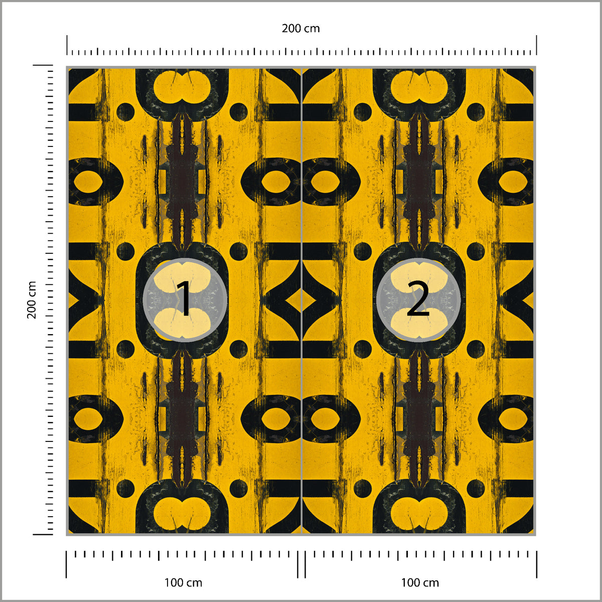 Fototapeta Kwadratowa Przemysł W Kolorze Żółtym 200 × 200 cm – podgląd