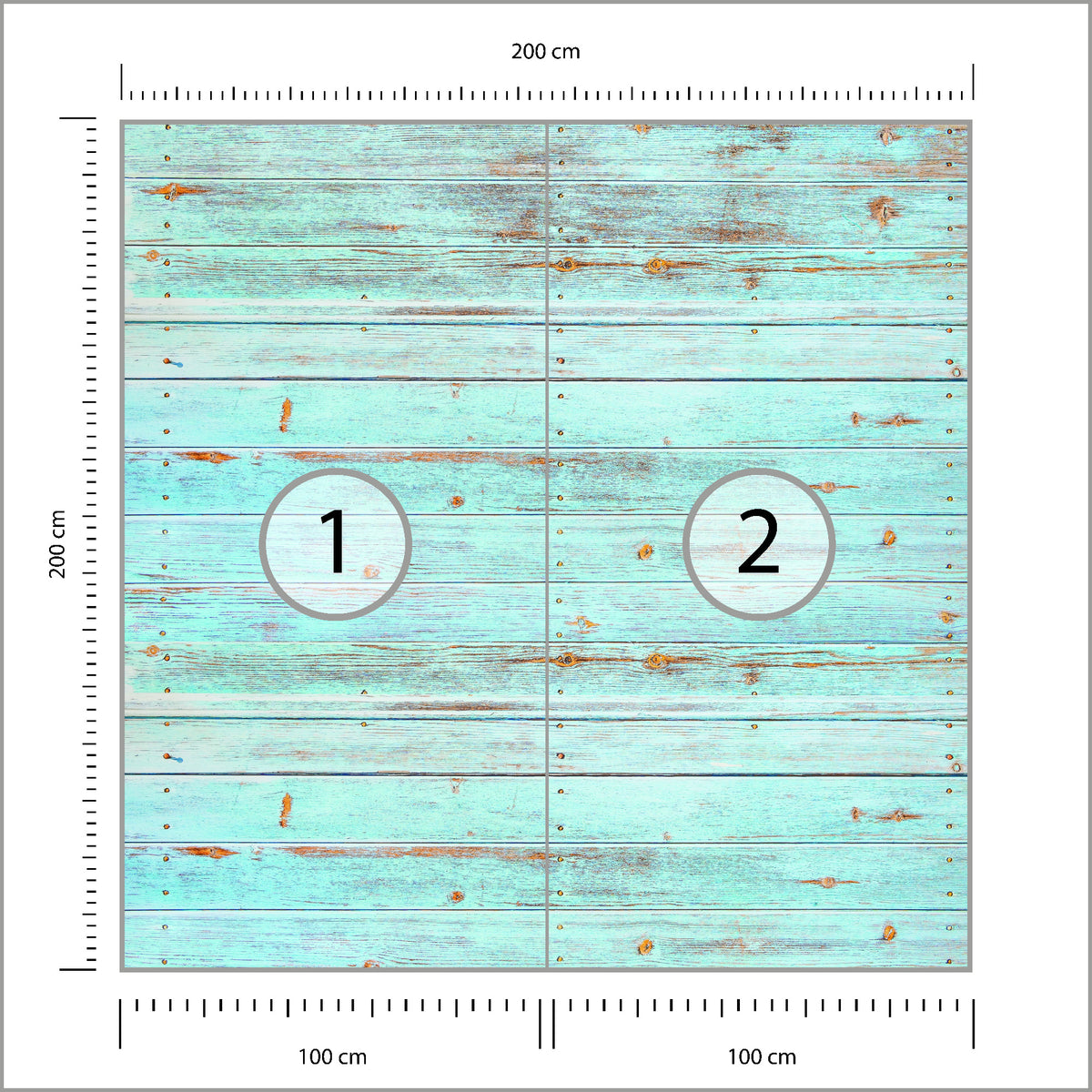 Fototapeta Kwadratowa Deski Linii Brzegowej 200 × 200 cm – podgląd
