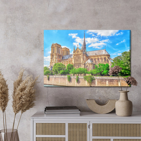 Obraz Na Płótnie Katedra Notre Dame w Paryżu – spokojny pejzaż do wnętrz klasycznych i modern classic – widok 2
