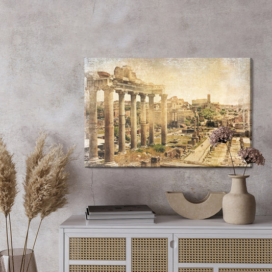 Obraz Na Płótnie Forum Romanum – klasyczna architektura w ciepłych barwach do wnętrz tradycyjnych i vintage – widok 2