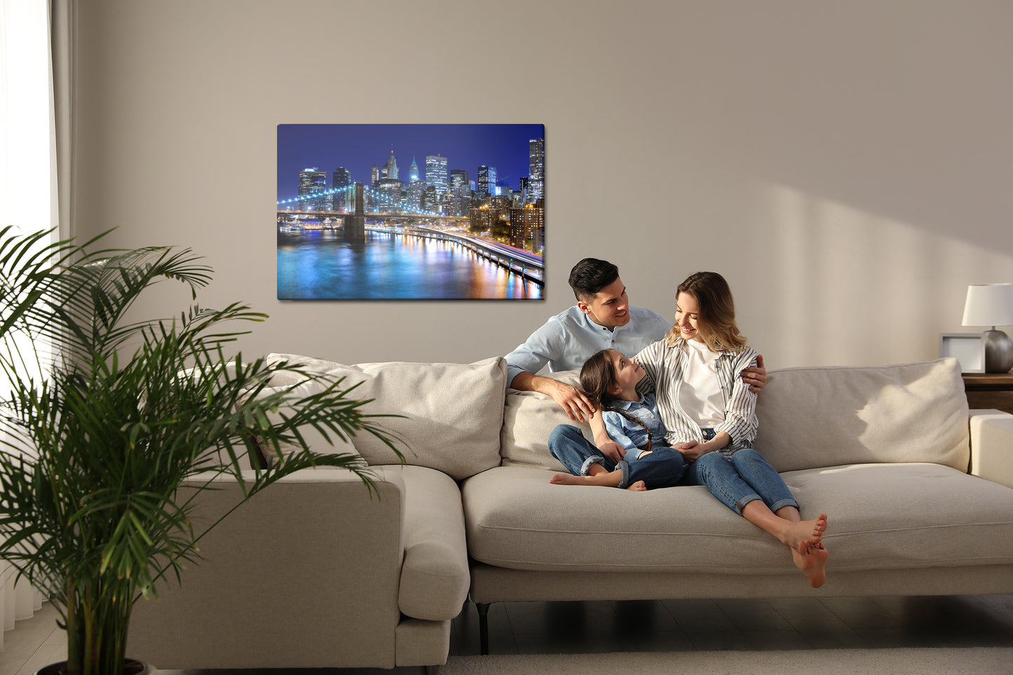 Obraz Na Płótnie Panorama Nowego Jorku Nocą – hipnotyzujący pejzaż miejski do wnętrz Modern i Loft – widok 6