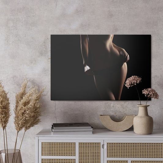 Obraz Na Płótnie Sylwetka Kobiety – subtelna fotografia do wnętrz nowoczesnych i minimalistycznych – widok 2