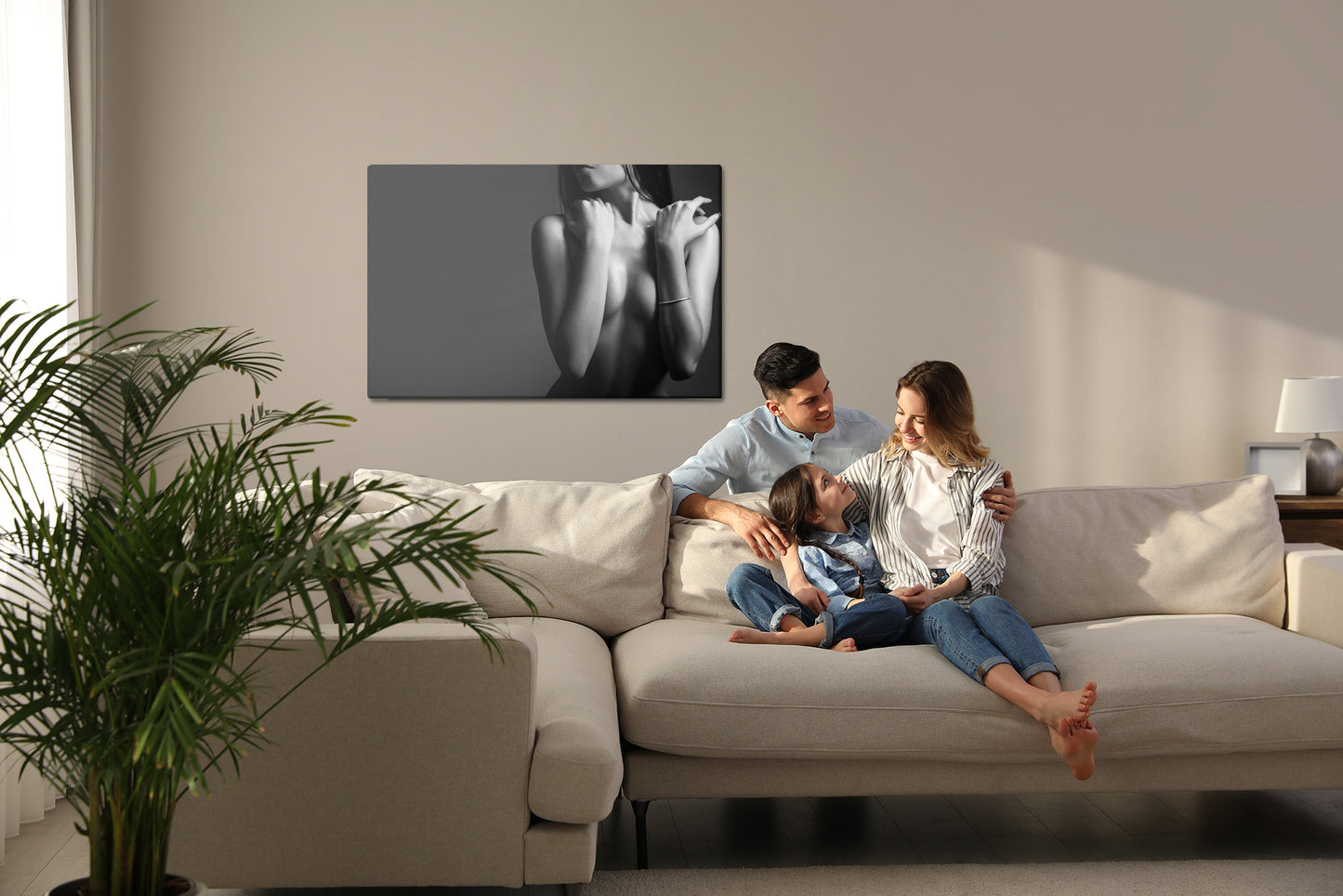 Obraz Na Płótnie Portret Kobiety – zmysłowa fotografia w chłodnych barwach do wnętrz nowoczesnych i minimalistycznych – widok 6