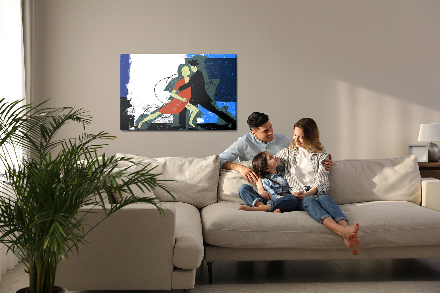Obraz Na Płótnie Tańcząca Para – elegancka nostalgia retro do wnętrz Mid-century, Retro i Eclectic – widok 6