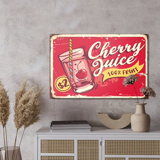 Obraz Na Płótnie Sok Wiśniowy – apetyczna grafika retro do wnętrz industrialnych i vintage – widok 2