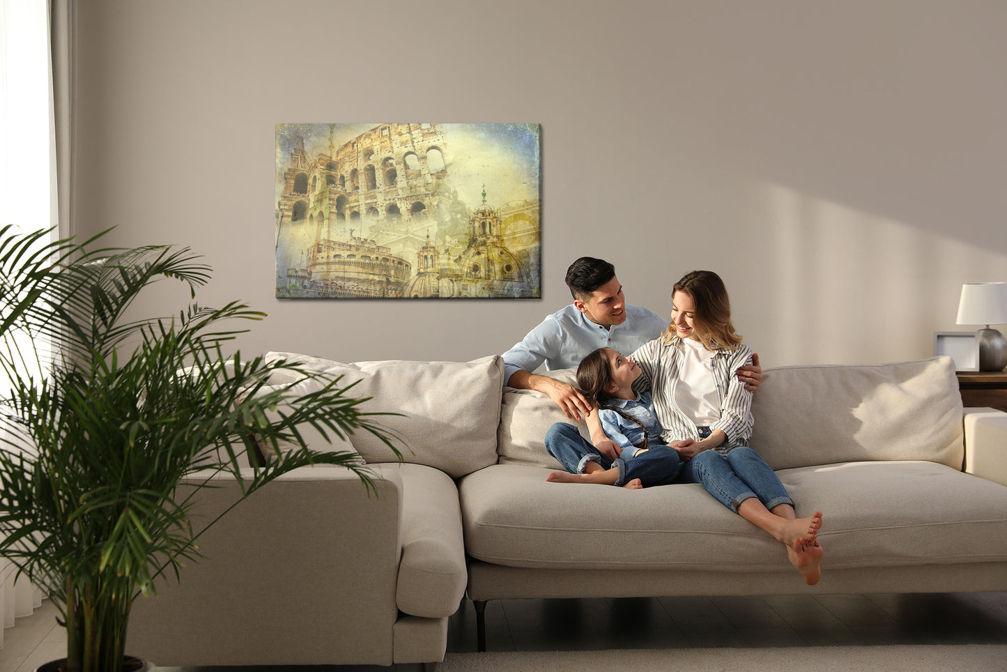 Obraz Na Płótnie Rzym Vintage – miejski pejzaż w stonowanych barwach do wnętrz retro i loft – widok 6