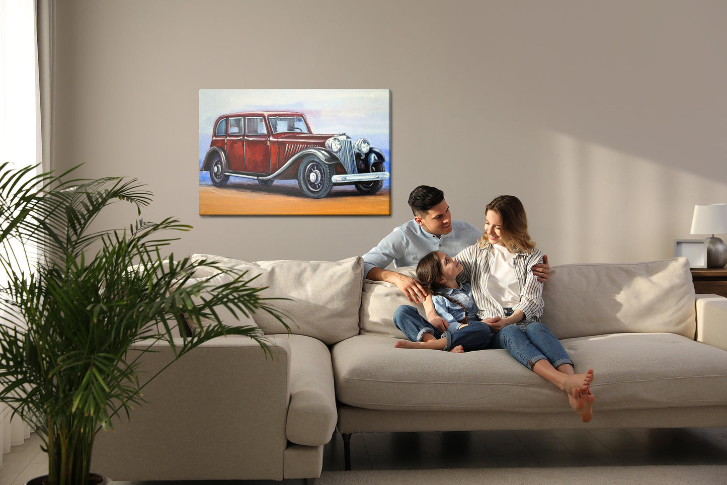 Obraz Na Płótnie Zabytkowy Samochód – ikona motoryzacji do wnętrz industrialnych i retro – widok 6
