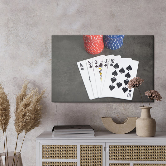 Obraz Na Płótnie Rozgrywka Pokerowa – elegancki akcent do wnętrz loftowych i nowoczesnych – widok 2