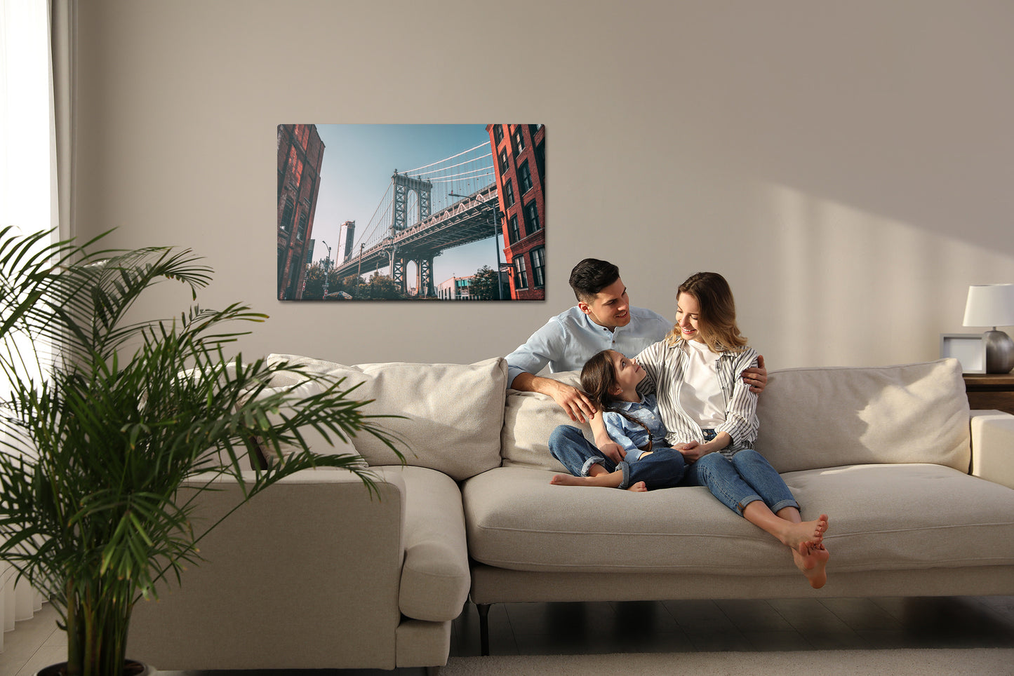 Obraz Na Płótnie Most Manhattan Bridge, Nowy Jork – dynamiczny pejzaż miejski do wnętrz industrialnych i nowoczesnych – widok 6
