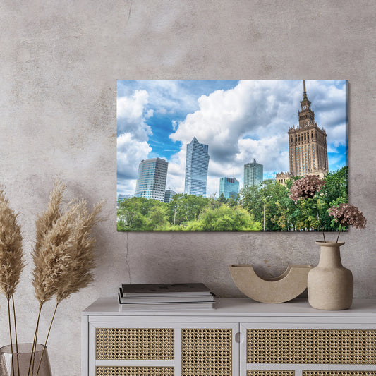 Obraz Na Płótnie Architektura Warszawy – nowoczesny pejzaż miejski do wnętrz loft i minimalistycznych – widok 2