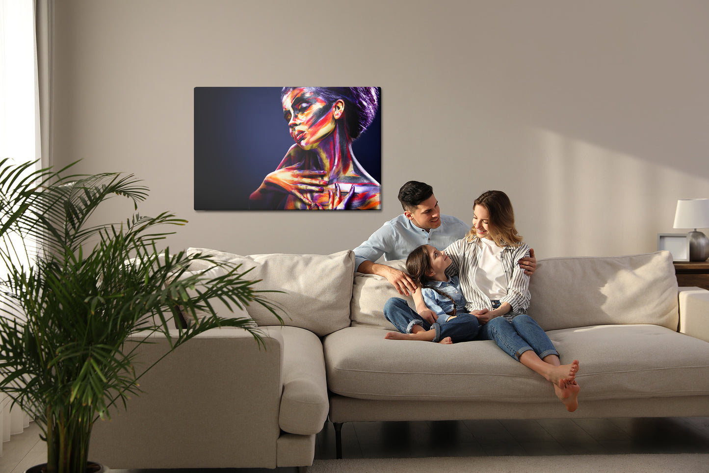 Obraz Na Płótnie Ekspresyjny Portret Kobiecy – barwny i inspirujący do wnętrz nowoczesnych, eklektycznych i art deco – widok 6