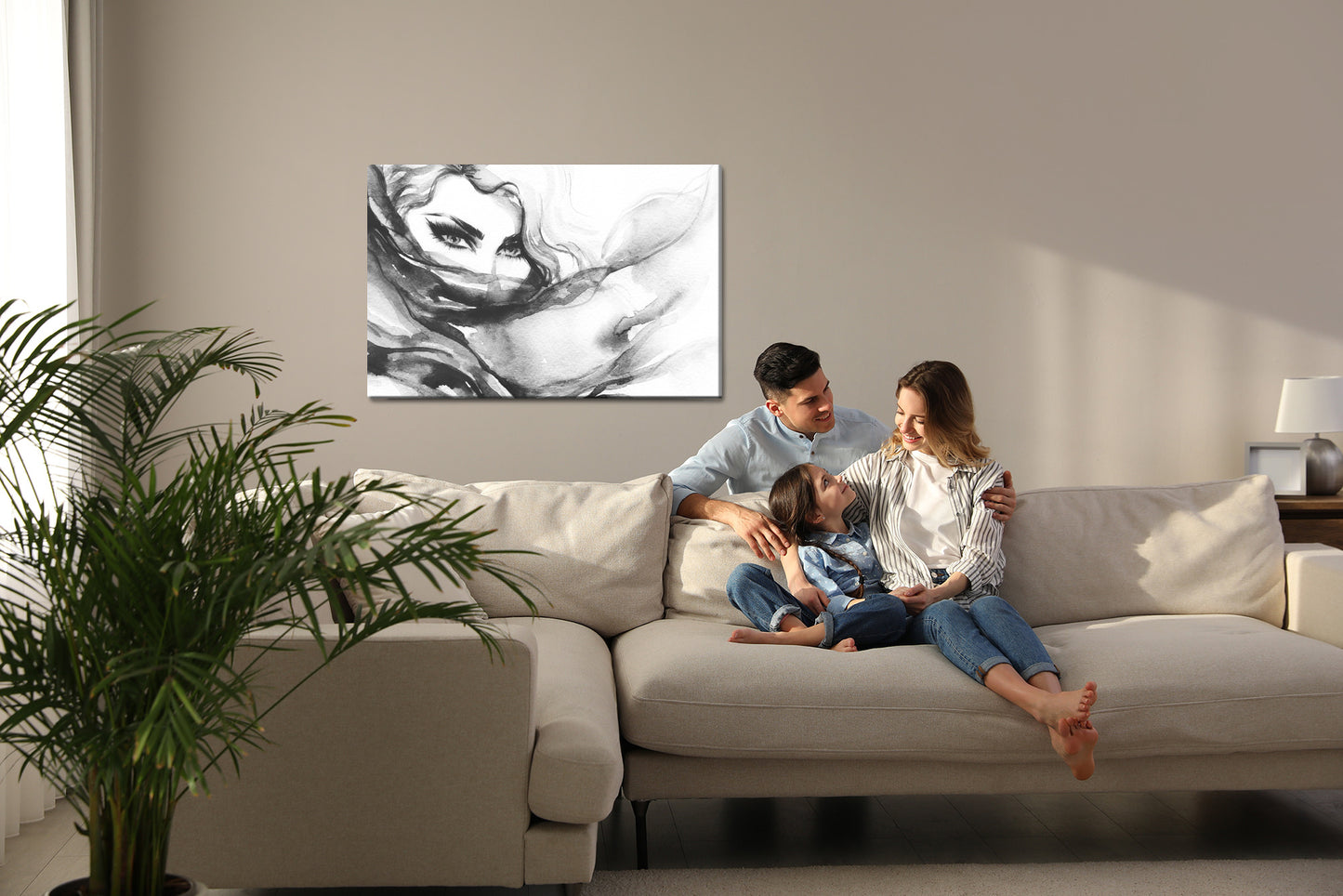 Obraz Na Płótnie Kobiecy Portret – artystyczny i minimalistyczny do wnętrz nowoczesnych i loftowych – widok 6