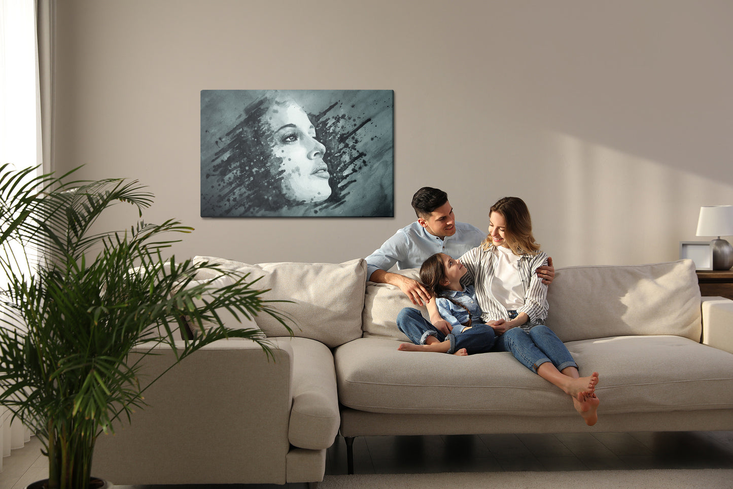 Obraz Na Płótnie Portret Kobiecy – Refleksyjny i subtelny do wnętrz Modern Classic, Minimalizm – widok 6