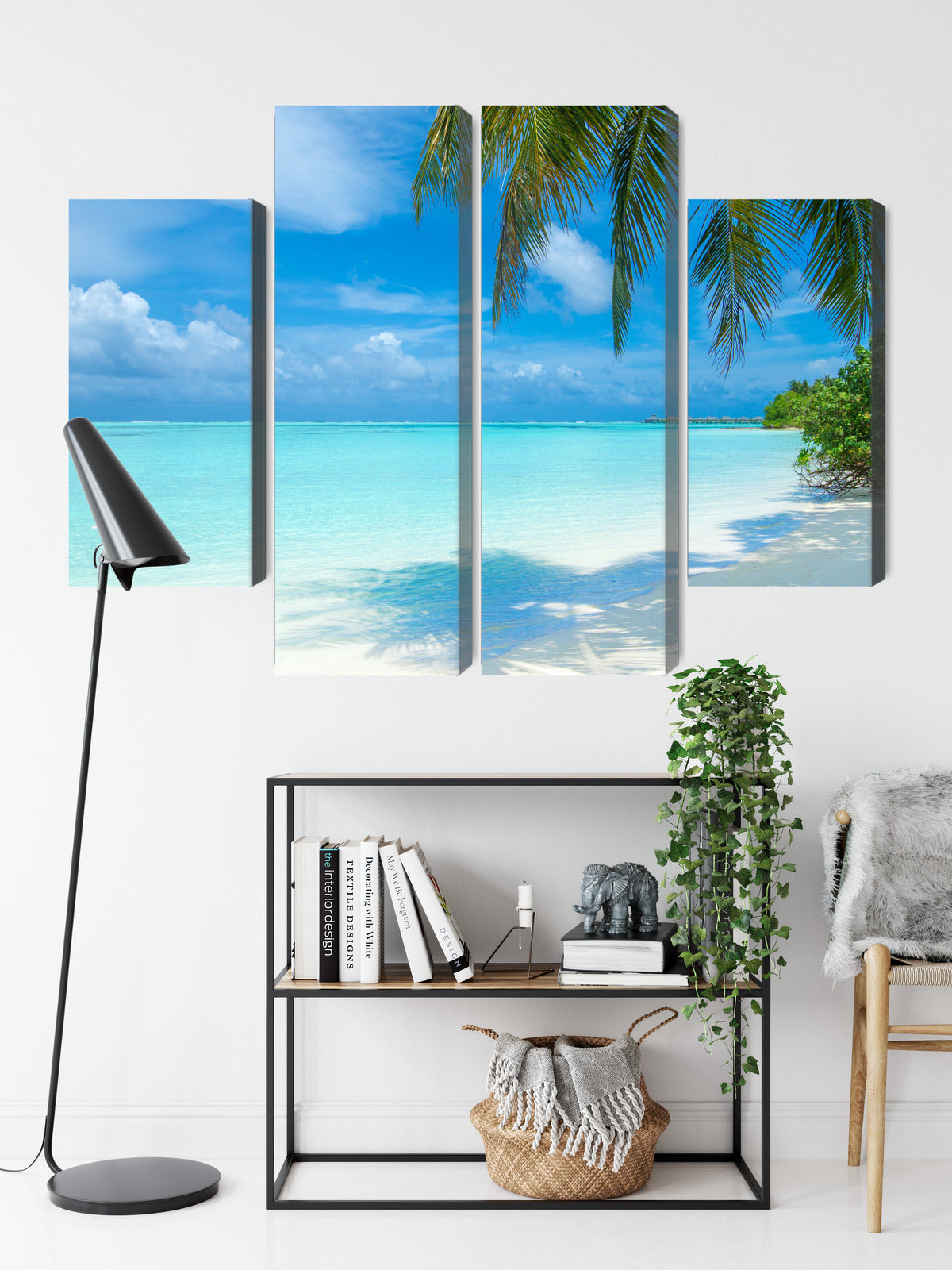 Obraz Wieloczęściowy Plaża na Malediwach – rajska panorama do wnętrz boho, coastal i nowoczesnych – widok 8