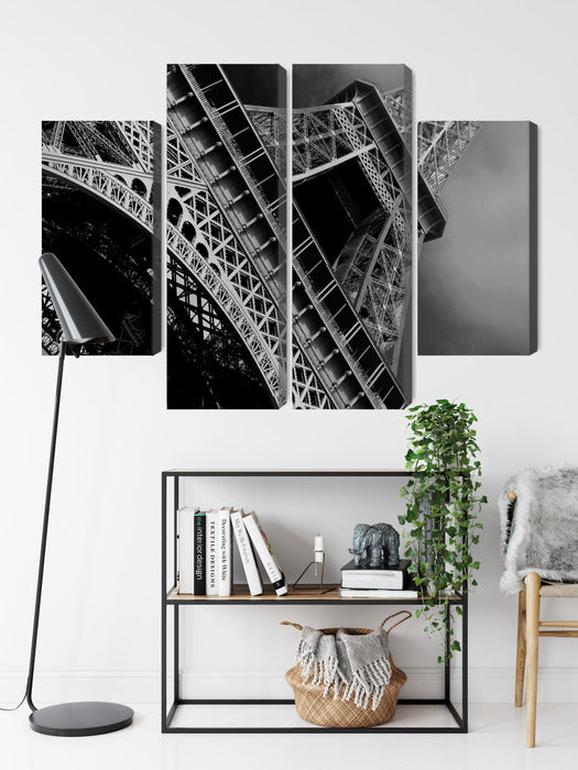 Obraz Wieloczęściowy Paryż Wieża Eiffla – monochromatyczna elegancja do wnętrz nowoczesnych i glamour – widok 8
