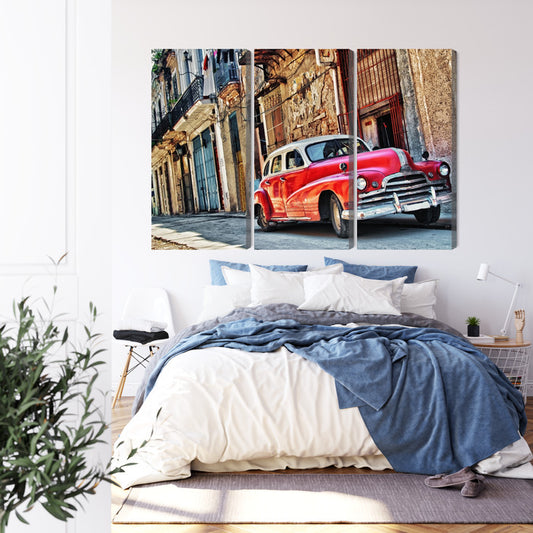 Obraz Wieloczęściowy Hawana Vintage – Kolorowy klimat retro do wnętrz Boho, Vintage i Eklektycznych – widok 2