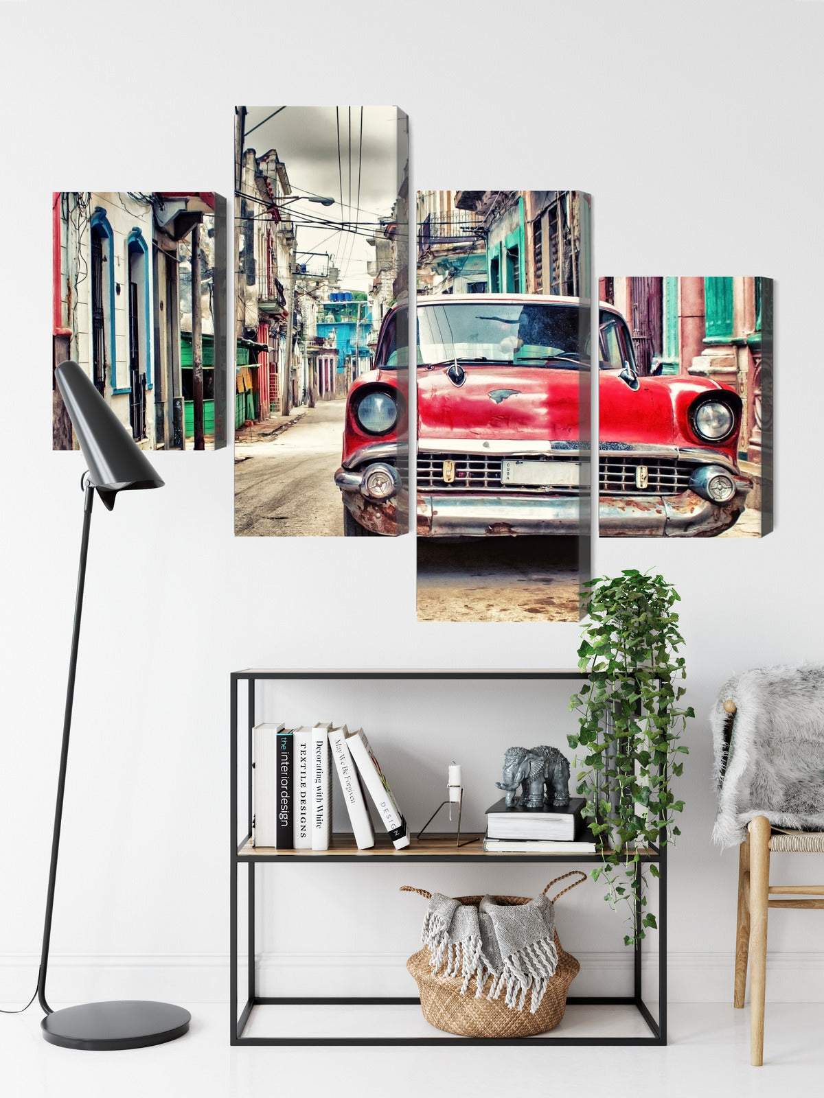 Obraz Wieloczęściowy Czerwony Chevrolet Retro – ikona motoryzacji do wnętrz industrialnych i loftowych – widok 8