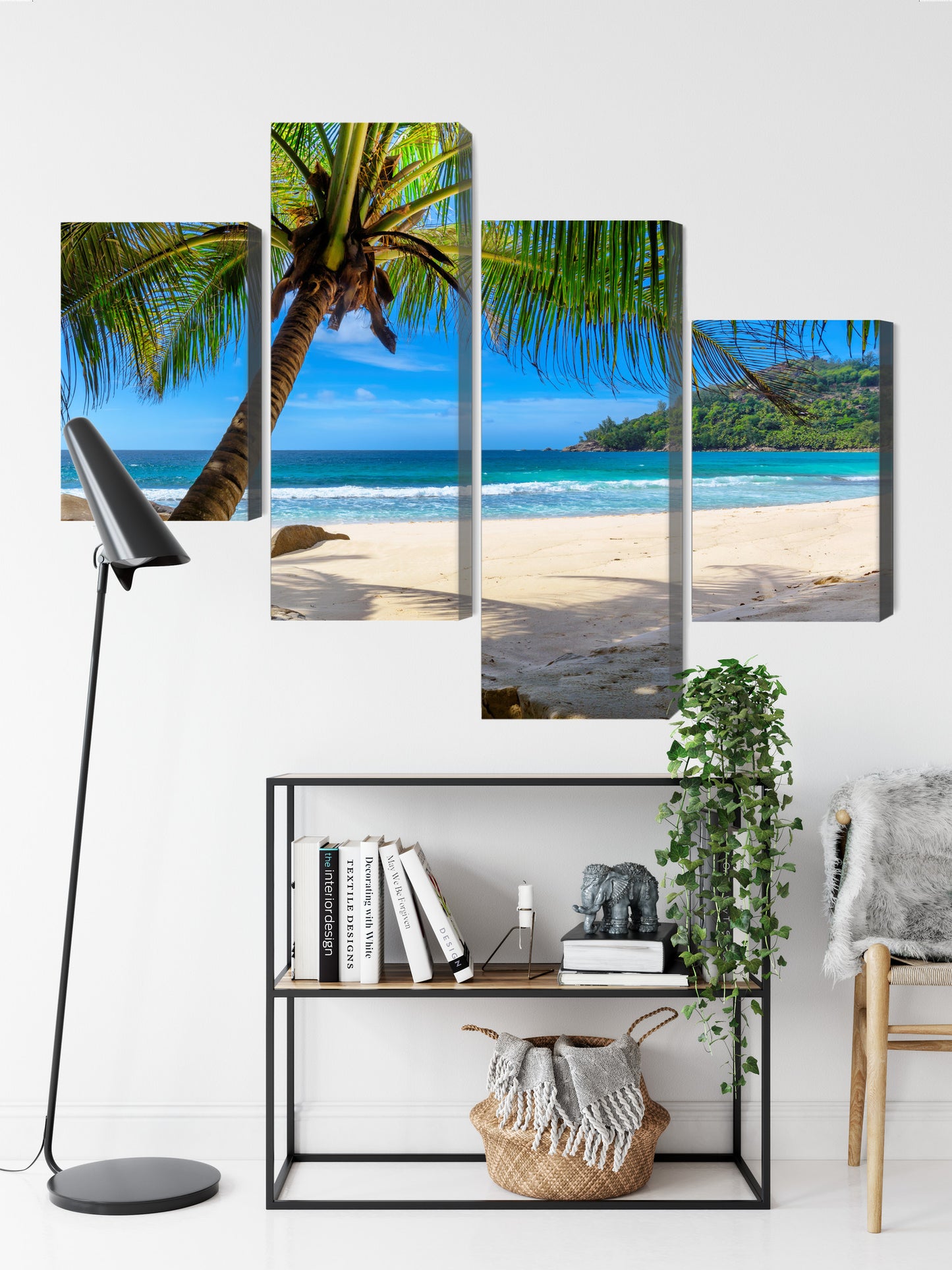 Obraz Wieloczęściowy Tropikalna Plaża – Egzotyczny Relaks do wnętrz Boho, Coastal i Nowoczesnych – widok 8