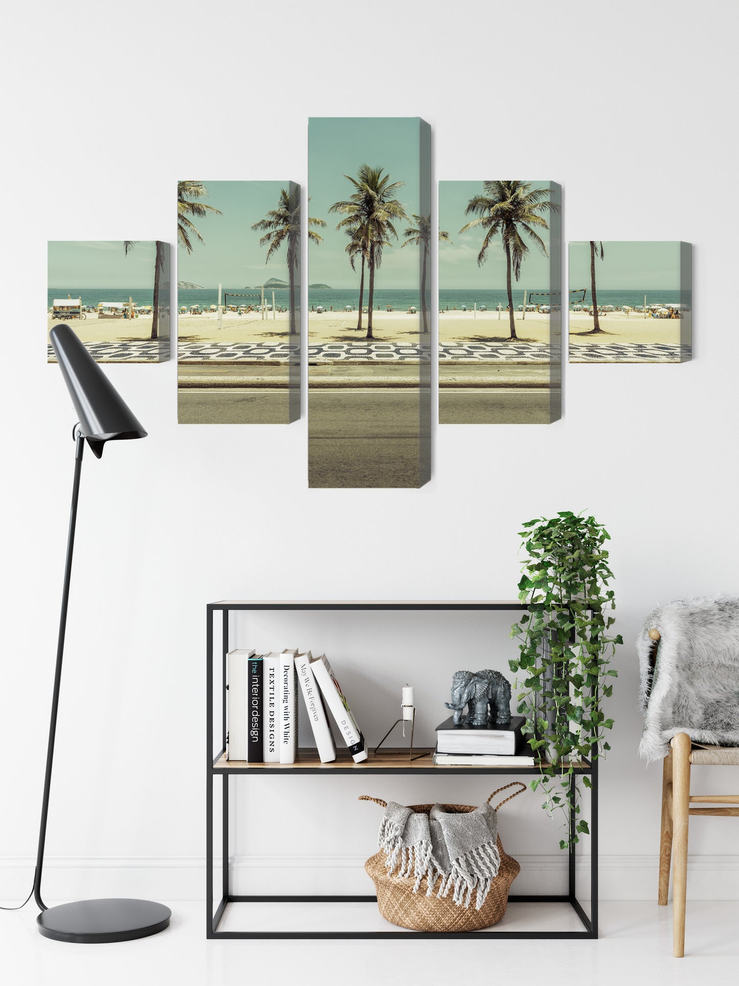 Obraz Wieloczęściowy Palmy na Plaży Ipanema – egzotyczna panorama do wnętrz boho, Hampton i nowoczesnych – widok 8