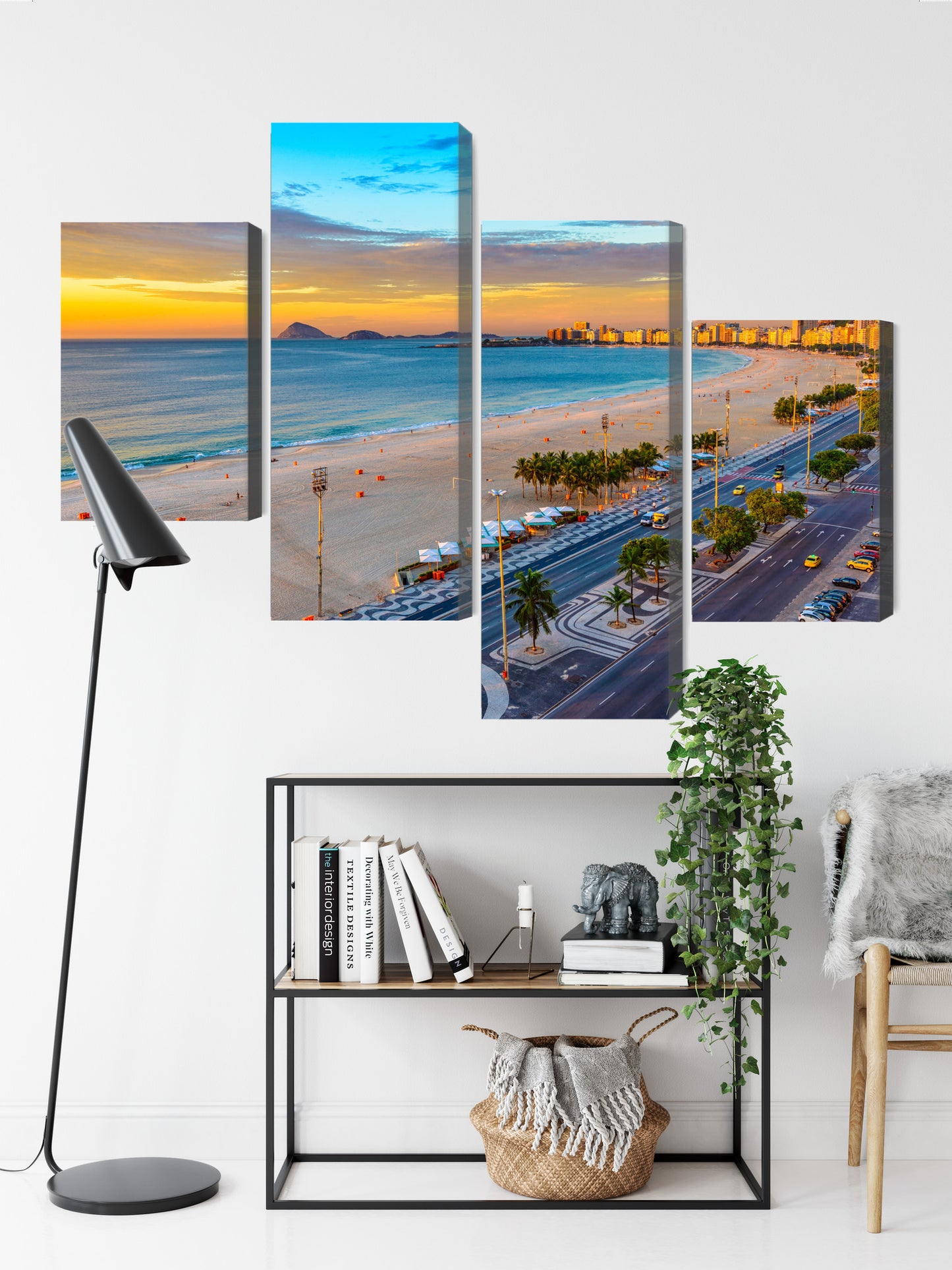 Obraz Wieloczęściowy Plaża Copacabana O Wschodzie Słońca – egzotyczna panorama do wnętrz nowoczesnych, boho i coastal – widok 8
