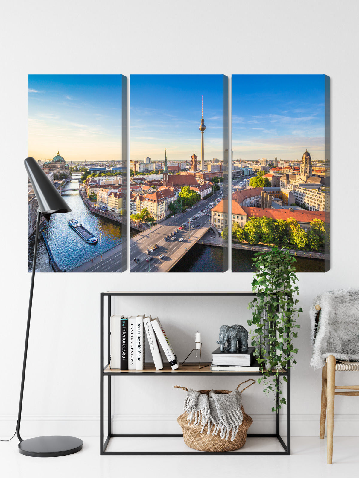 Obraz Wieloczęściowy Rzeka Sprewa i Berlin – miejska panorama do wnętrz nowoczesnych i industrialnych – widok 8