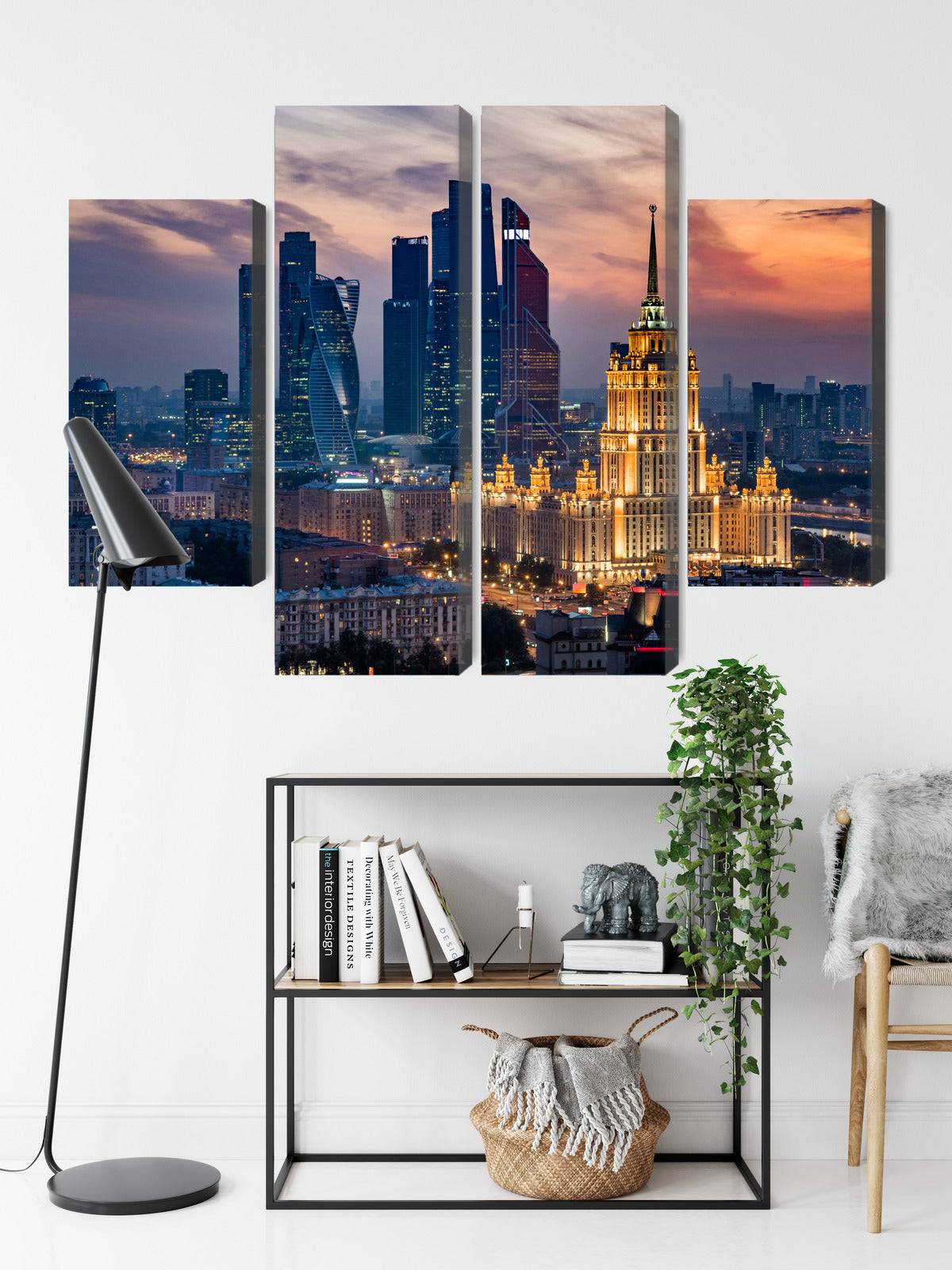 Obraz Wieloczęściowy Panorama Moskwy – dynamiczny widok miejski do wnętrz nowoczesnych, industrialnych i loftowych – widok 8