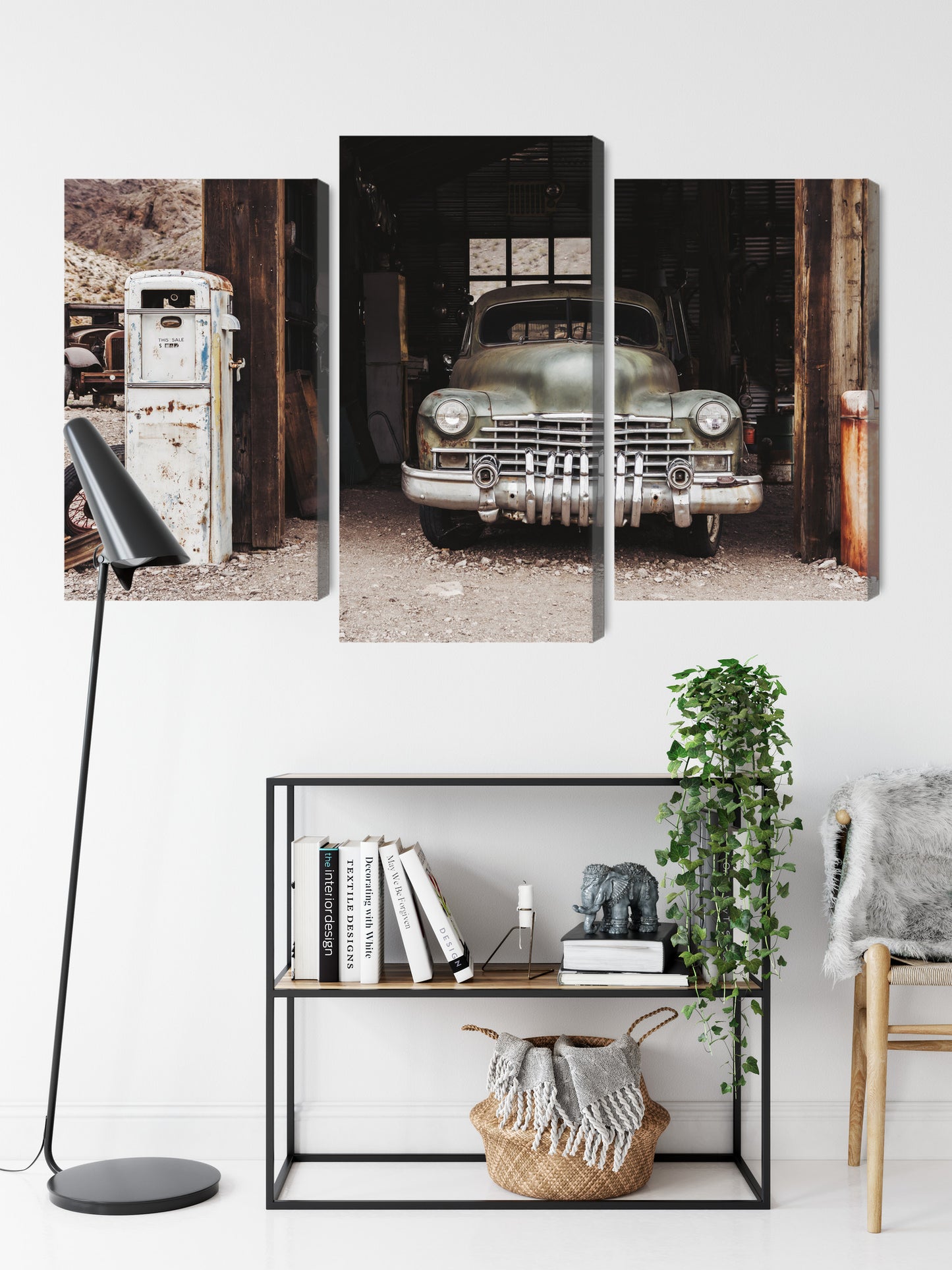 Obraz Wieloczęściowy Auto Vintage – nostalgiczny akcent do wnętrz industrialnych, retro i loftowych – widok 8
