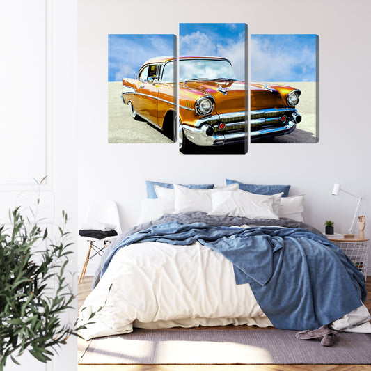 Obraz Wieloczęściowy Amerykański Samochód Zabytkowy – vintage motoryzacja do wnętrz loft i retro – widok 2