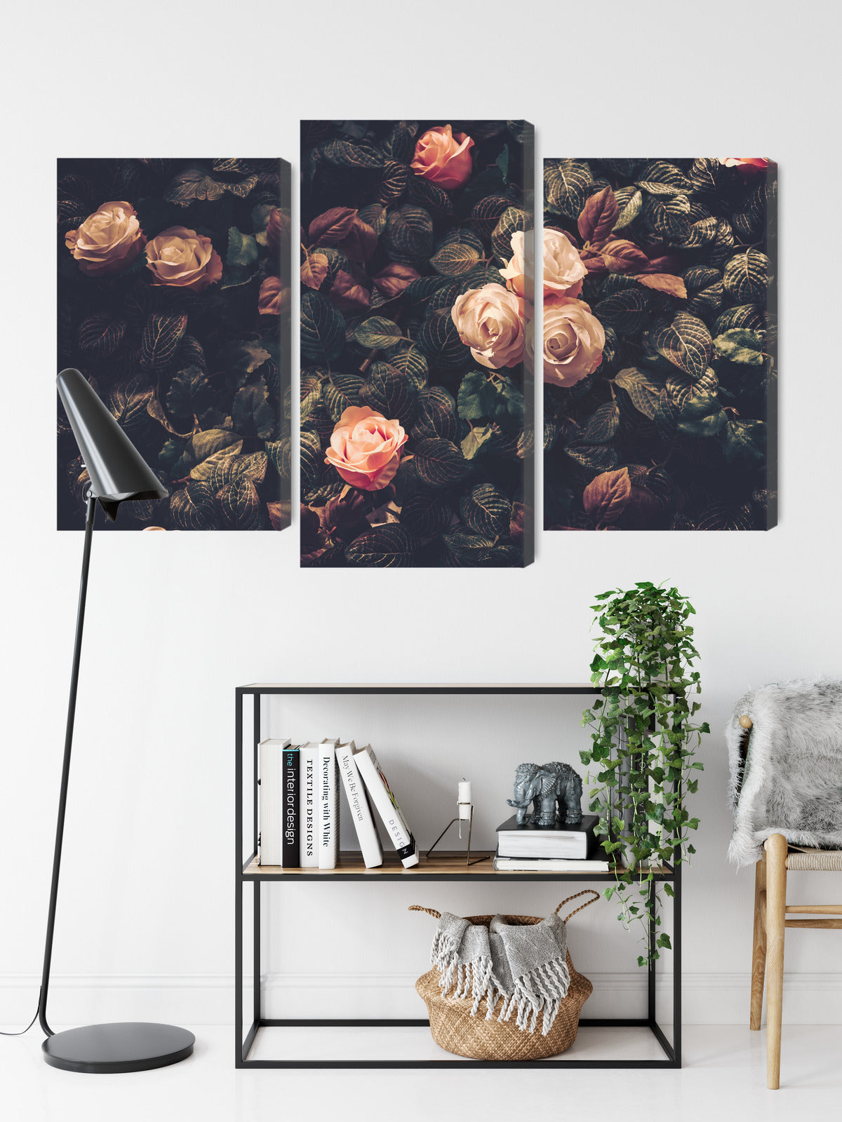 Obraz Wieloczęściowy Pastelowe Róże – romantyczna kompozycja do wnętrz Shabby Chic i Prowansalskich – widok 8