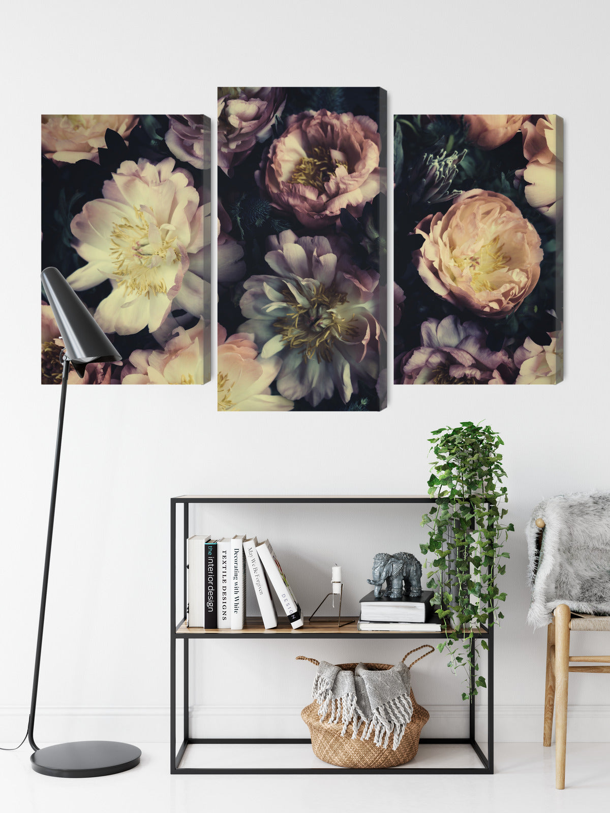 Obraz Wieloczęściowy Bukiet Kwiatów – vintage, romantyczny do wnętrz shabby chic i klasycznych – widok 8