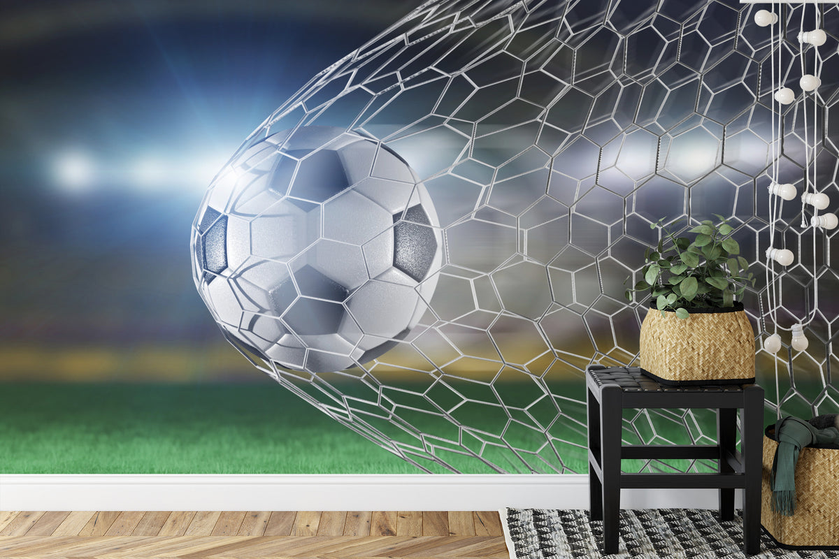 Fototapeta Piłka Nożna Gol 3D – aranżacja wnętrza