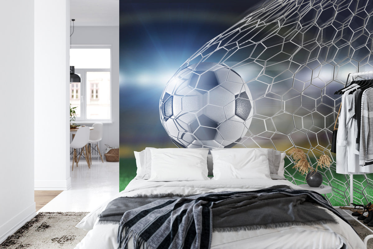 Fototapeta Piłka Nożna Gol 3D – aranżacja wnętrza