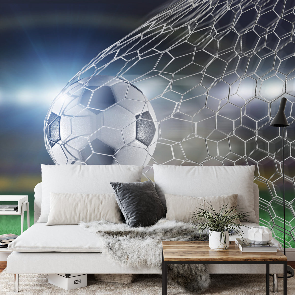 Fototapeta Piłka Nożna Gol 3D – aranżacja wnętrza