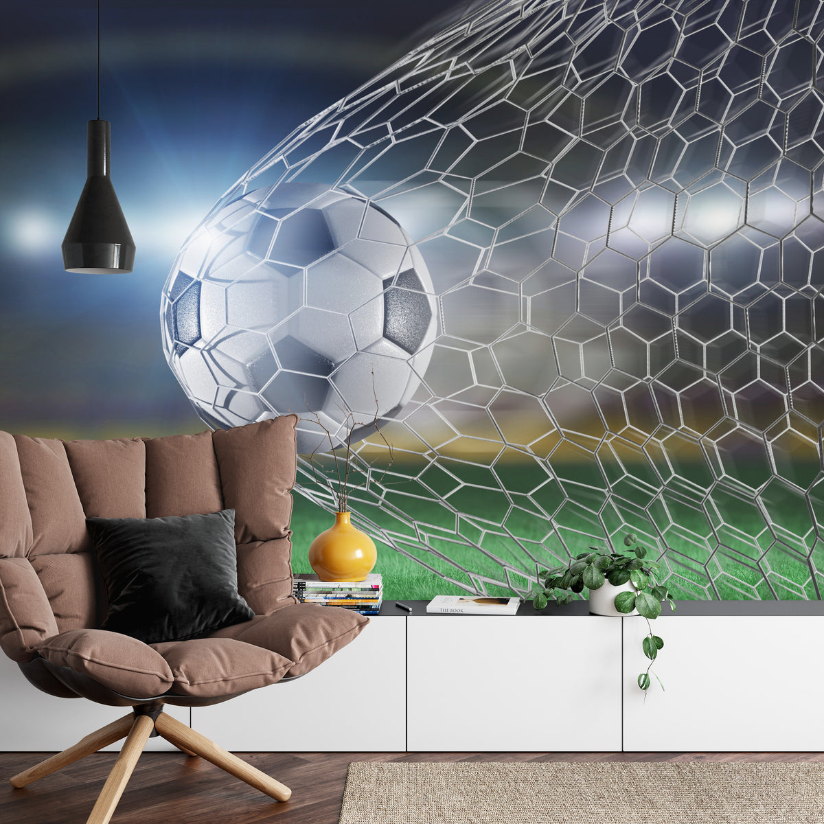 Fototapeta Piłka Nożna Gol 3D – aranżacja wnętrza
