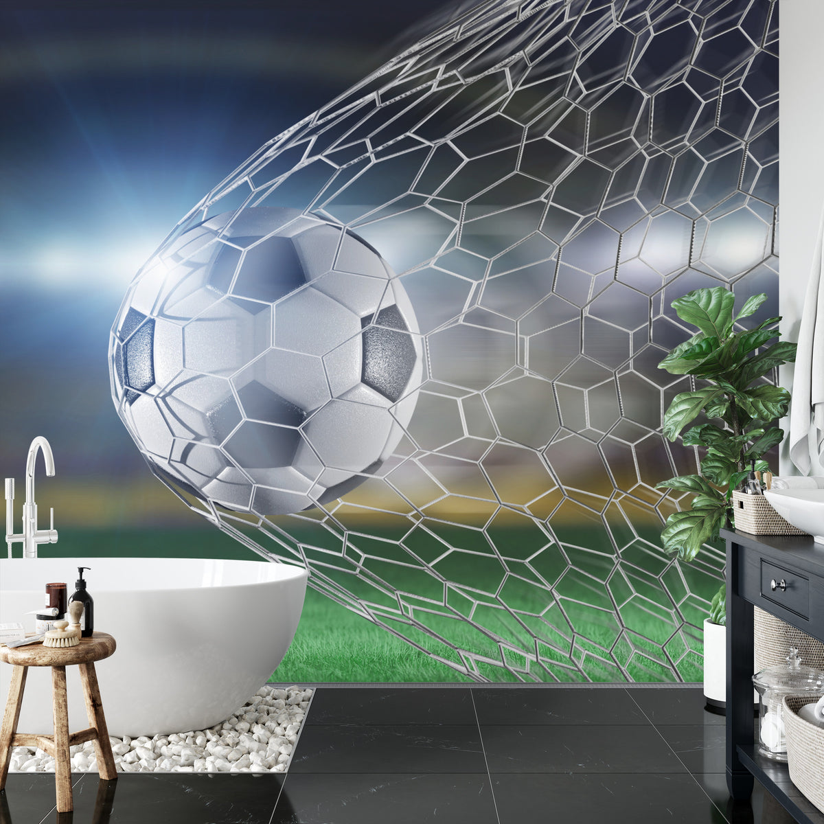 Fototapeta Piłka Nożna Gol 3D – aranżacja wnętrza