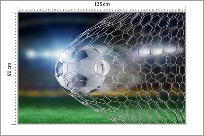 Fototapeta Piłka Nożna Gol 3D 135 × 90 cm – podgląd kadru